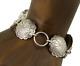 Navajo Hamdmade Concho Bracelet 925 Silver Native American Artist Signed C. 80's
