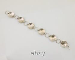 Navajo Hamdmade Concho Bracelet 925 Silver Native American Artist Signed C. 80's