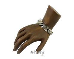 Navajo Hamdmade Link Bracelet 925 Silver Native American Artist C. 80's