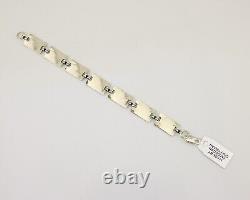 Navajo Hamdmade Link Bracelet 925 Silver Native American Artist C. 80's