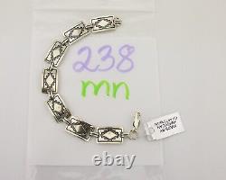 Navajo Hamdmade Link Bracelet 925 Silver Native American Artist C. 80's