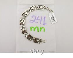 Navajo Hamdmade Link Bracelet 925 Silver Native American Artist C. 80's