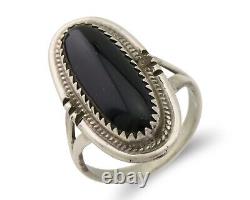 Navajo Handmade Ring 925 Silver Black Onyx Native American Artist C. 80's