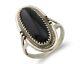 Navajo Handmade Ring 925 Silver Black Onyx Native American Artist C. 80's