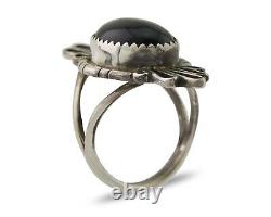 Navajo Handmade Ring 925 Silver Black Onyx Native American Artist C. 80's