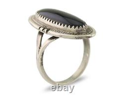 Navajo Handmade Ring 925 Silver Black Onyx Native American Artist C. 80's