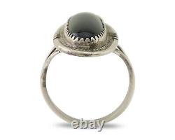 Navajo Handmade Ring 925 Silver Black Onyx Native American Artist C. 80's