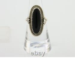 Navajo Handmade Ring 925 Silver Black Onyx Native American Artist C. 80's