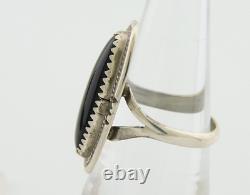 Navajo Handmade Ring 925 Silver Black Onyx Native American Artist C. 80's