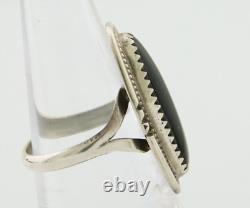 Navajo Handmade Ring 925 Silver Black Onyx Native American Artist C. 80's