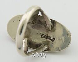 Navajo Handmade Ring 925 Silver Black Onyx Native American Artist C. 80's