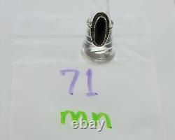 Navajo Handmade Ring 925 Silver Black Onyx Native American Artist C. 80's