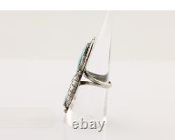 Navajo Handmade Ring 925 Silver Natural Tuquoise Native American Artist C. 80's