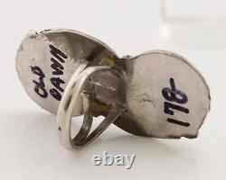 Navajo Handmade Ring 925 Silver Natural Tuquoise Native American Artist C. 80's
