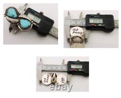 Navajo Handmade Ring 925 Silver Natural Tuquoise Native American Artist C. 80's