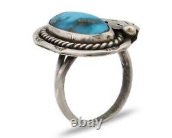 Navajo Handmade Ring 925 Silver Turquoise Native American Artist C. 80's