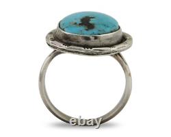 Navajo Handmade Ring 925 Silver Turquoise Native American Artist C. 80's