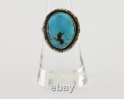 Navajo Handmade Ring 925 Silver Turquoise Native American Artist C. 80's