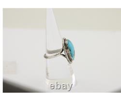 Navajo Handmade Ring 925 Silver Turquoise Native American Artist C. 80's