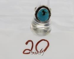 Navajo Handmade Ring 925 Silver Turquoise Native American Artist C. 80's