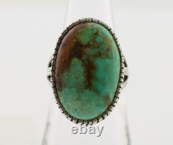 Navajo Handmade Ring 925 Silver Turquoise Signed Native American C. 80's