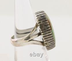 Navajo Handmade Ring 925 Silver Turquoise Signed Native American C. 80's