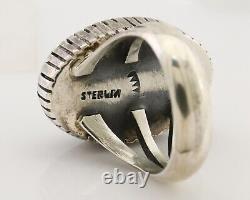 Navajo Handmade Ring 925 Silver Turquoise Signed Native American C. 80's