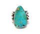 Navajo Handmade Sterling Silver Turquoise Ring Size 9.5