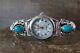Navajo Indian Jewelry Sterling Silver Turquoise Ladies Watch Saunders