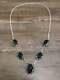 Navajo Indian Nickel Silver & Onyx Link Necklace Signed Cleveland