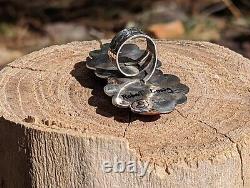 Navajo Jewelry Native American Ring Spiny Oyster Sterling Silver Signed Size 8