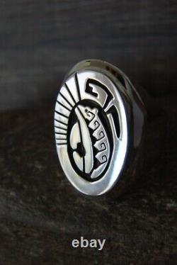 Navajo Jewelry Sterling Silver Bear Ring- Size 11 1/2 Peterson