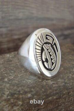 Navajo Jewelry Sterling Silver Bear Ring- Size 11 1/2 Peterson