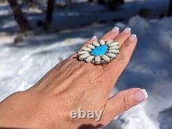 Navajo Jewelry Women's Native American Ring Sterling Turquoise Opal Sz 6.5