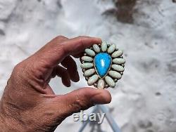 Navajo Jewelry Women's Native American Ring Sterling Turquoise Opal Sz 6.5