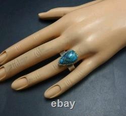 Navajo KELSEY JIMMIE Tufa Cast Sterl Silver TURQUOISE RING SZ 8.75 CORAL Cab