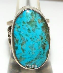 Navajo Kingman Turquoise Ring Size 8.5 Sterling Silver Native American