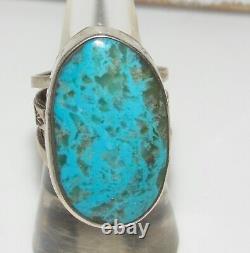 Navajo Kingman Turquoise Ring Size 8.5 Sterling Silver Native American