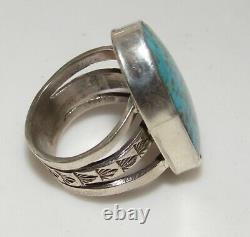 Navajo Kingman Turquoise Ring Size 8.5 Sterling Silver Native American