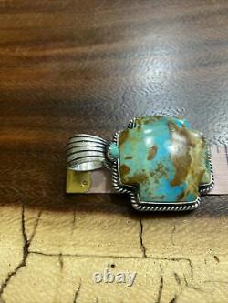 Navajo Large Blue Kingman Turquoise Plus Pendant Bernita Begay