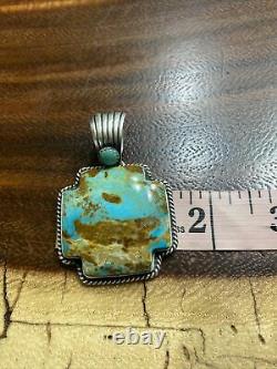 Navajo Large Blue Kingman Turquoise Plus Pendant Bernita Begay