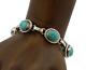 Navajo Link Bracelet 925 Silver Kingman Turquoise Native American Artist C. 80's