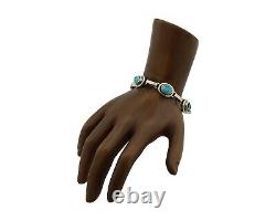 Navajo Link Bracelet 925 Silver Sleeping Beauty Turquoise Native American C80s