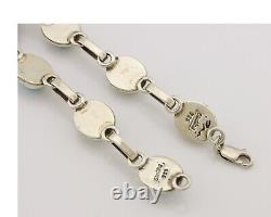 Navajo Link Bracelet 925 Silver Sleeping Beauty Turquoise Native American C80s