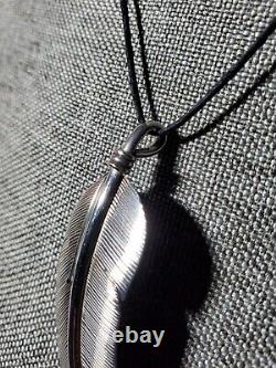 Navajo MICHAEL NEZ Domed Feather Sterling Pendent (Only) 2.25