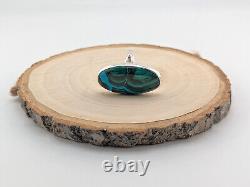 Navajo Malachite Chrysocolla Oval Ring Sterling Silver Native American Sz 6.75US