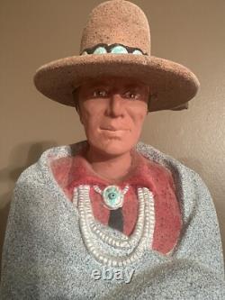 Navajo Man Woman Native American Southwest Statues Figures Hand Painted READ
