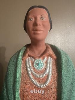 Navajo Man Woman Native American Southwest Statues Figures Hand Painted READ