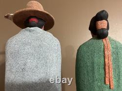 Navajo Man Woman Native American Southwest Statues Figures Hand Painted READ