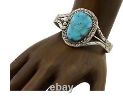Navajo Morenci Turquoise Bracelet 925 Silver Artist Native American C. 80's